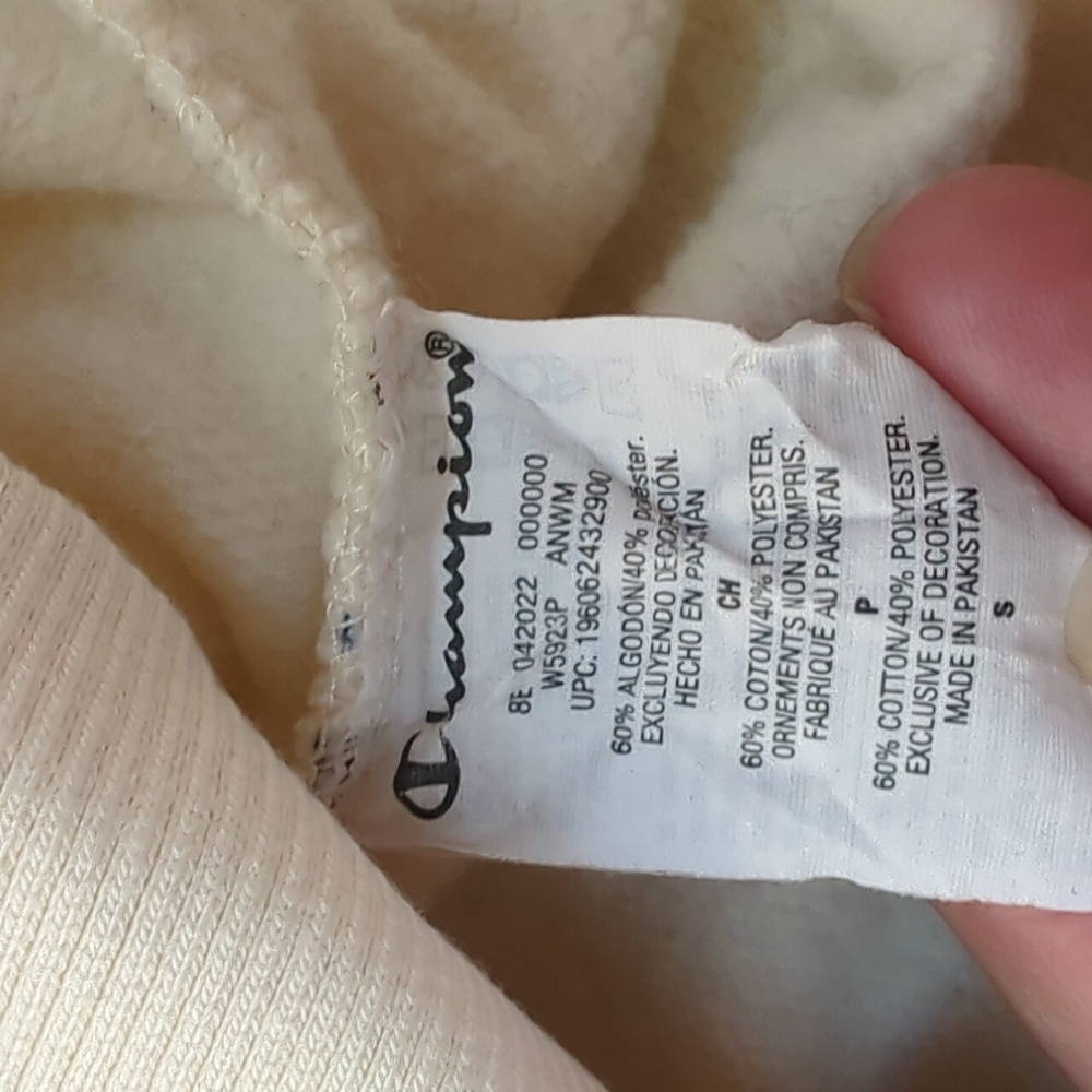 Champion, multicolor logo cream Color hoodie, SM - Picture 8 of 8